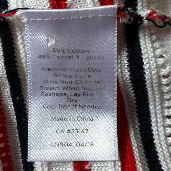 Talbots Sweater Womens Medium Petite Mulitcolor Pointelle Knit 3/4 Sleeves - Picture 6 of 13